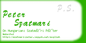 peter szatmari business card